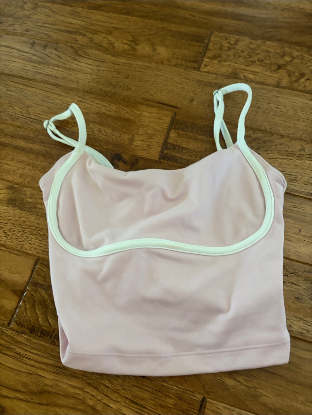 Gilly Hicks Light Pink Shelf Bralette Cami with White Trim